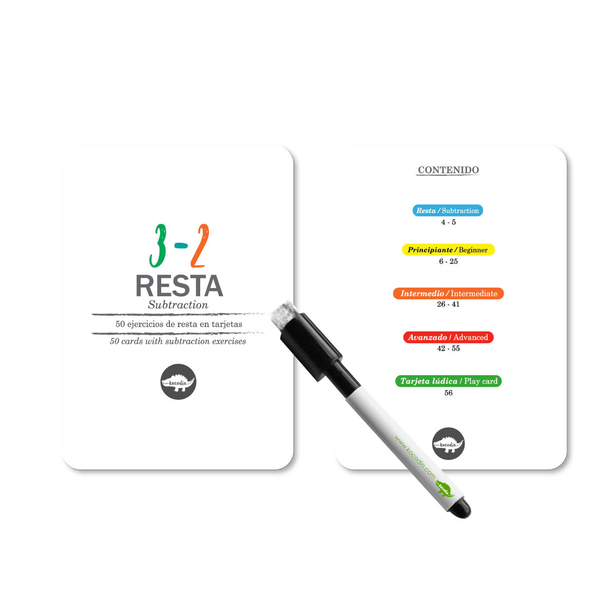 Flash Cards Resta - borrables