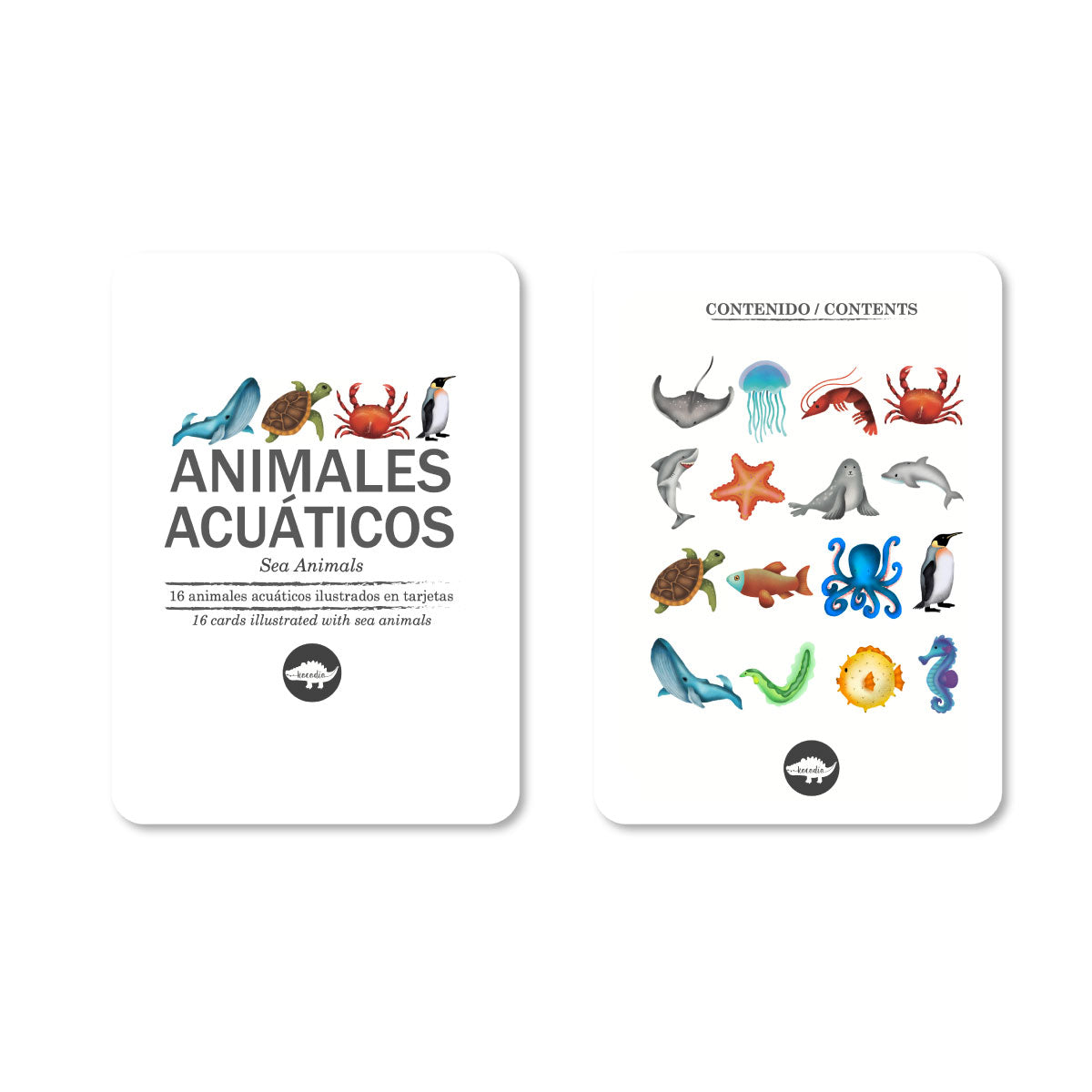 Flash cards animales acuáticos